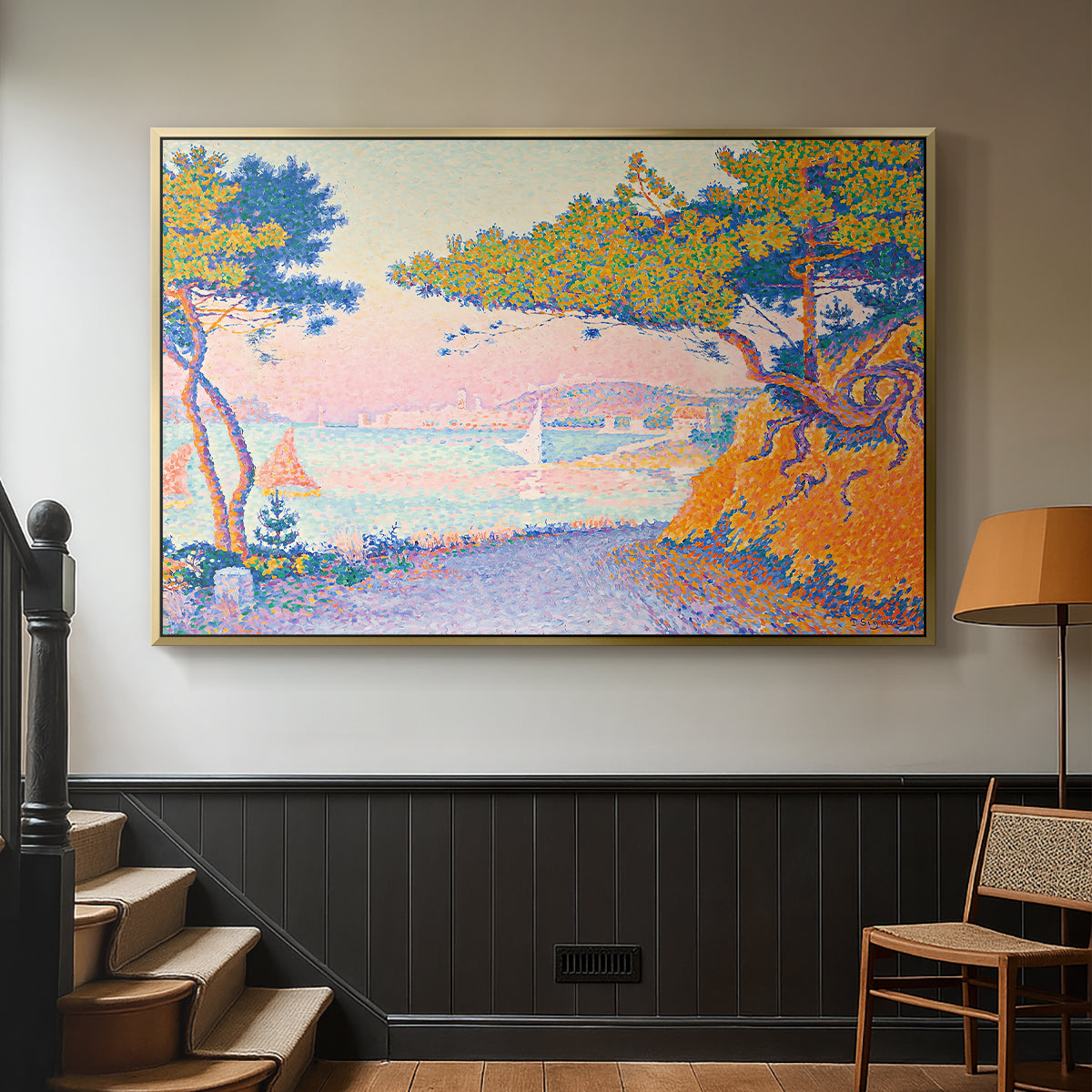 Golfe Juan, 1896 - Floater Framed Canvas Print