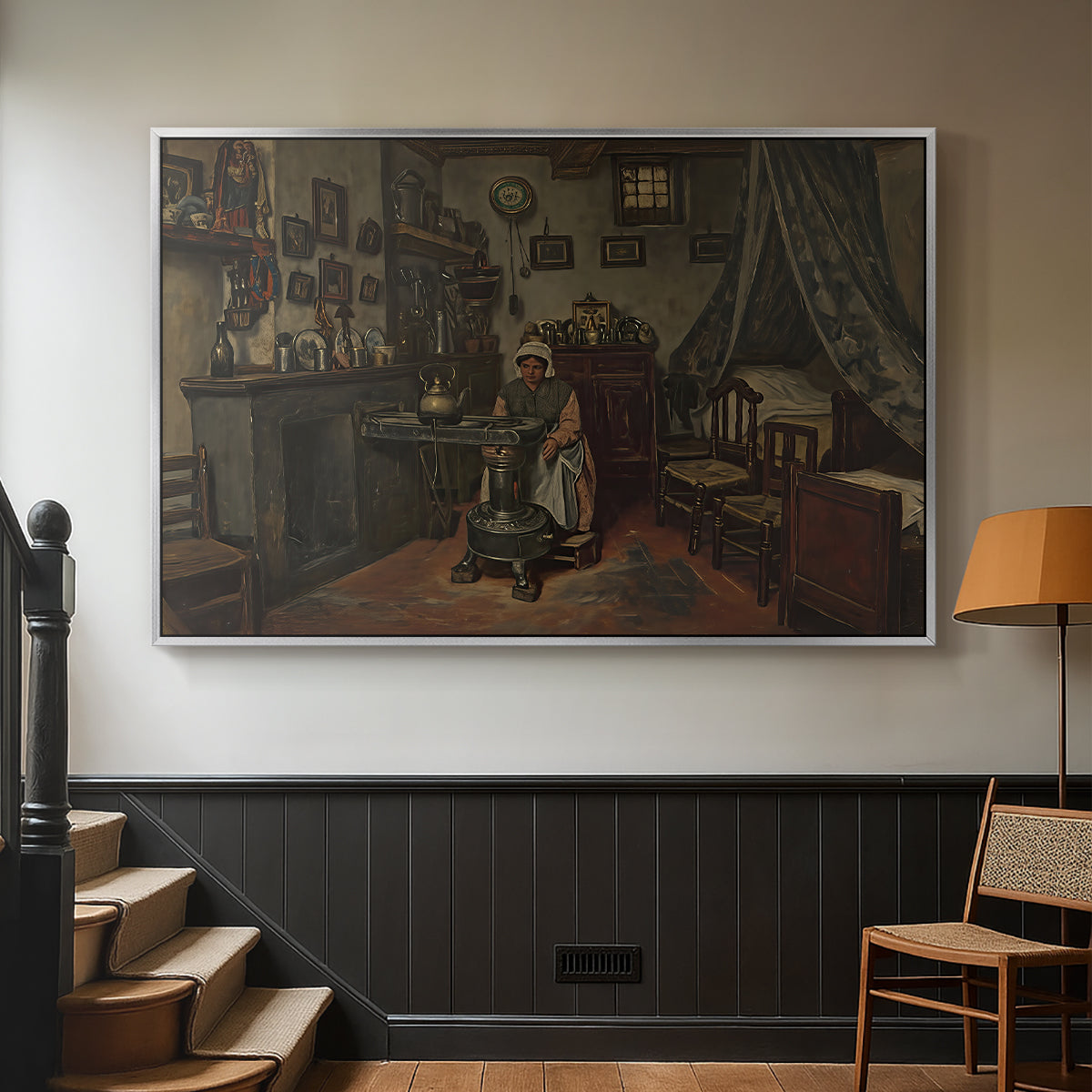 Interior, c. 1865-1870 - Floater Framed Canvas Print
