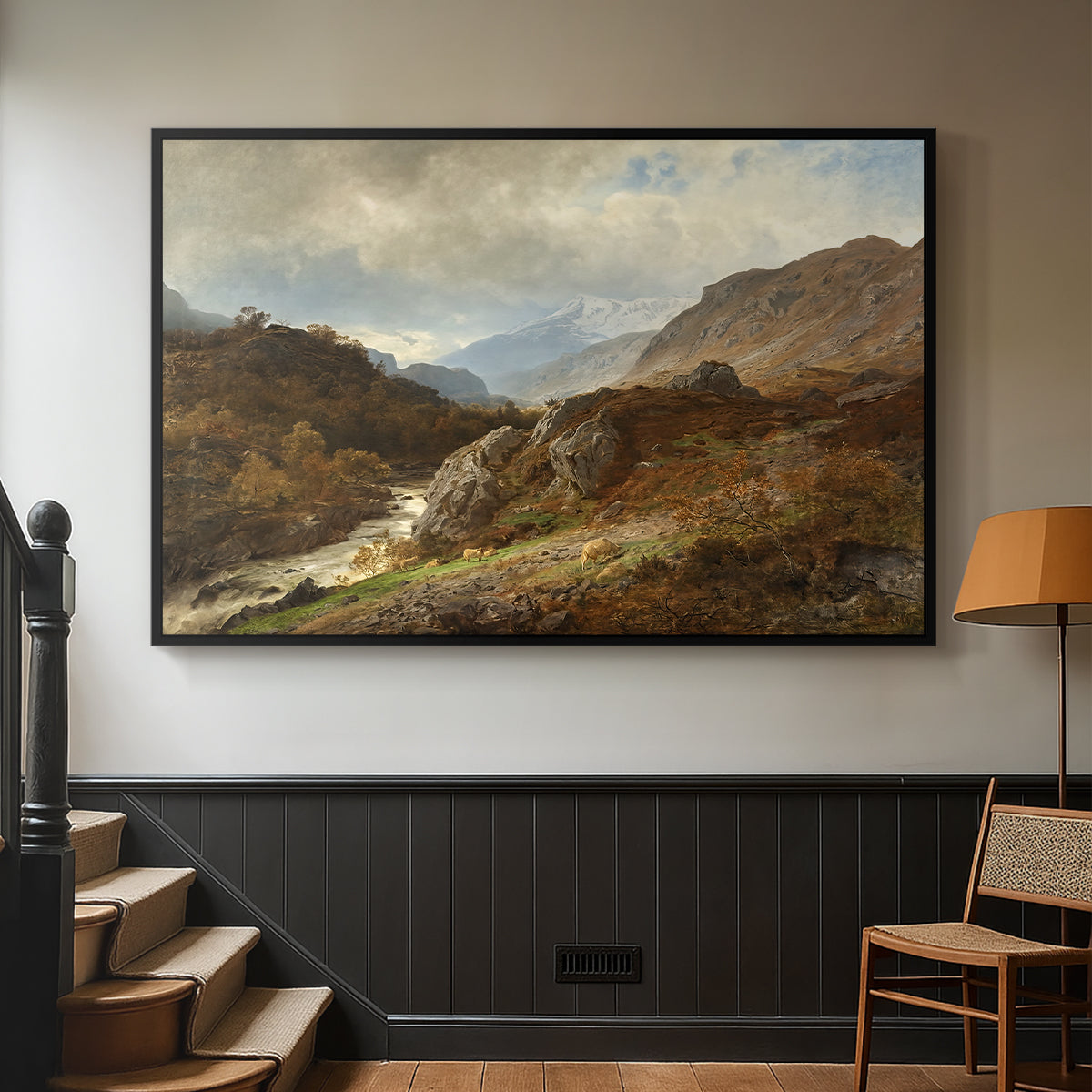 Mountain Landscape, 1864 - Floater Framed Canvas Print