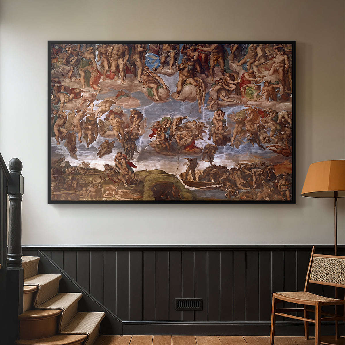 The Last Judgment (Charon's Boat and the Damned), 1536-1541 - Floater Framed Canvas Print