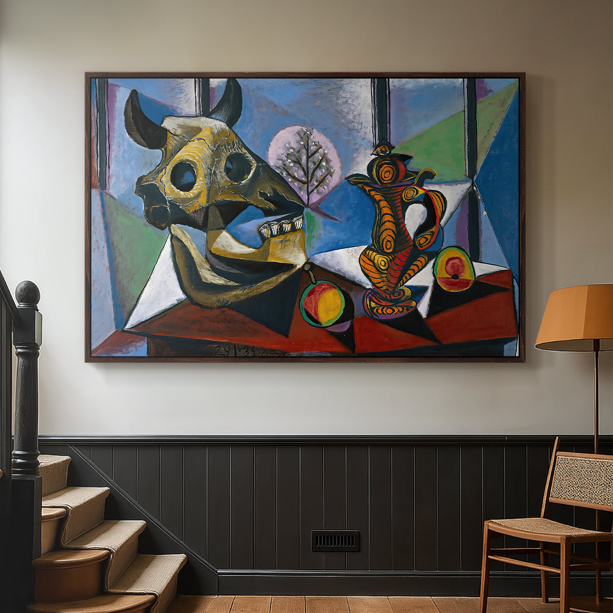 Still Life with Bull's Skull, 1939 - Floater Framed Canvas Print