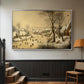 Winter Landscape with Skaters and Bird Trap, 1565 - Floater Framed Canvas Print