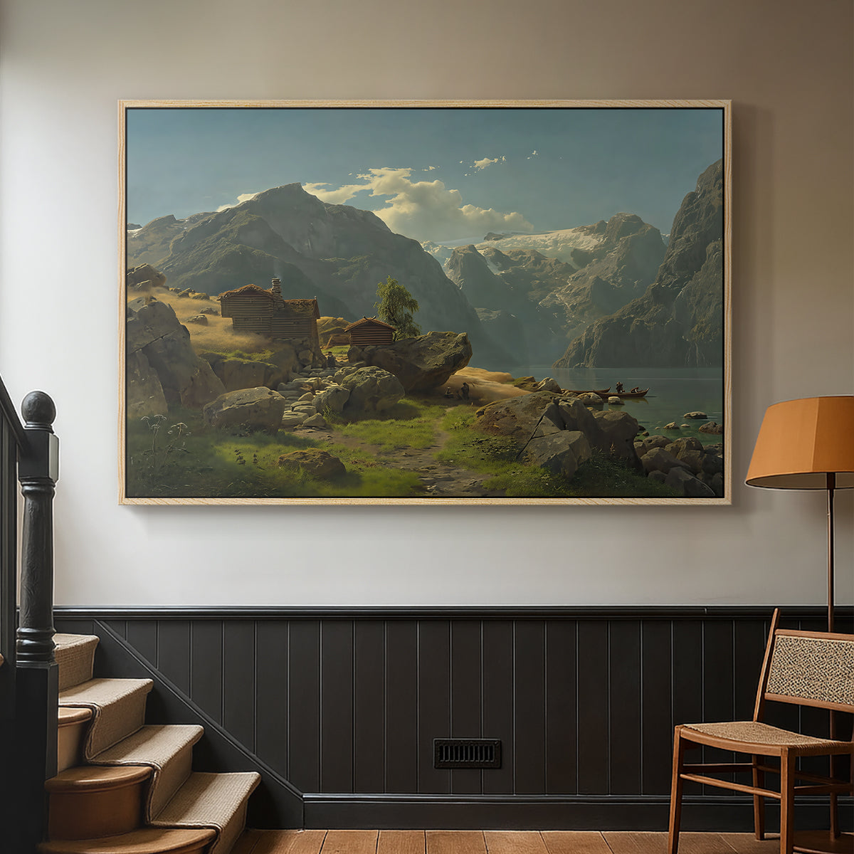 Balestrand, 1848 - Floater Framed Canvas Print