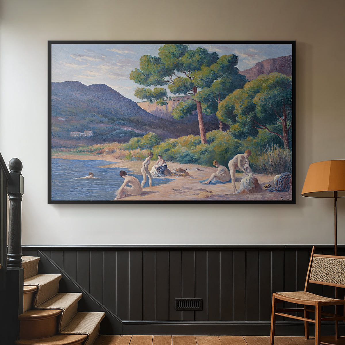Bathers in Saint-Tropez, c. 1909 - Floater Framed Canvas Print