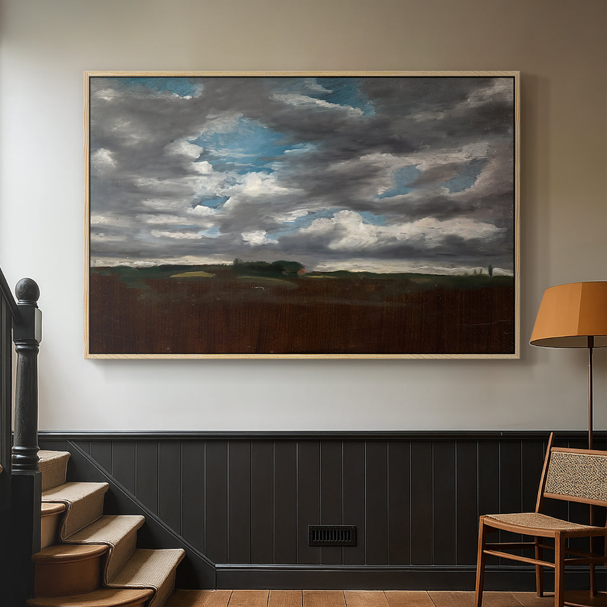 Extensive Landscape with Grey Clouds, c. 1821-1822 - Floater Framed Canvas Print