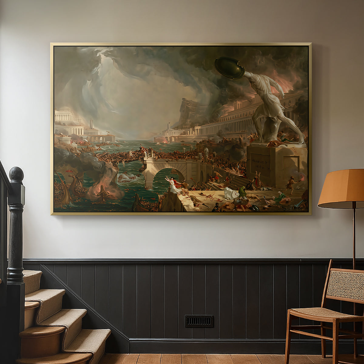 The Course of Empire: Destruction, 1836 - Floater Framed Canvas Print