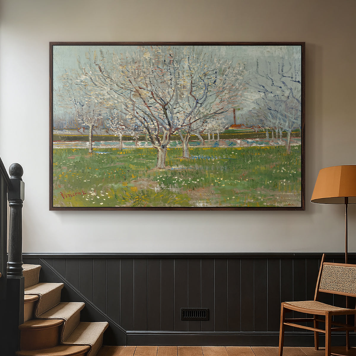 Orchard in Blossom (Plum Trees), 1888 - Floater Framed Canvas Print