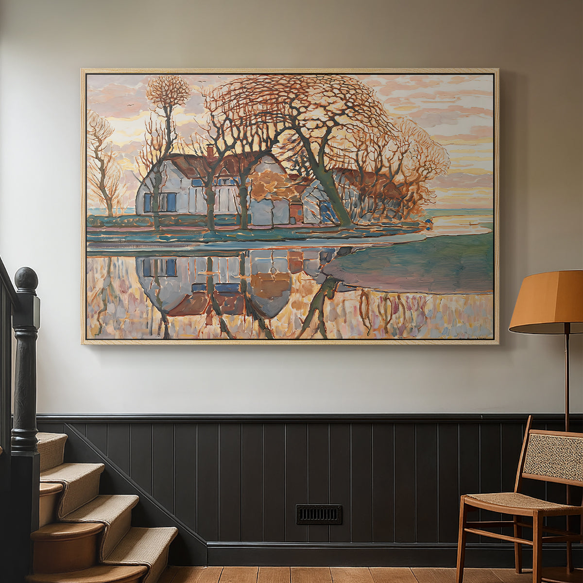 Farm near Duivendrecht, c. 1916 - Floater Framed Canvas Print