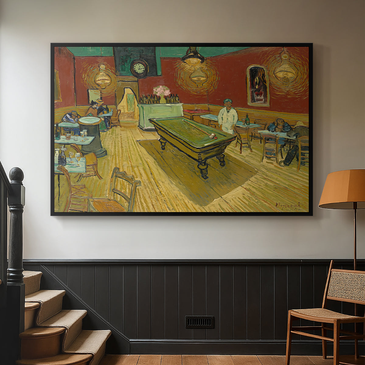 The Night Café, 1888 - Floater Framed Canvas Print