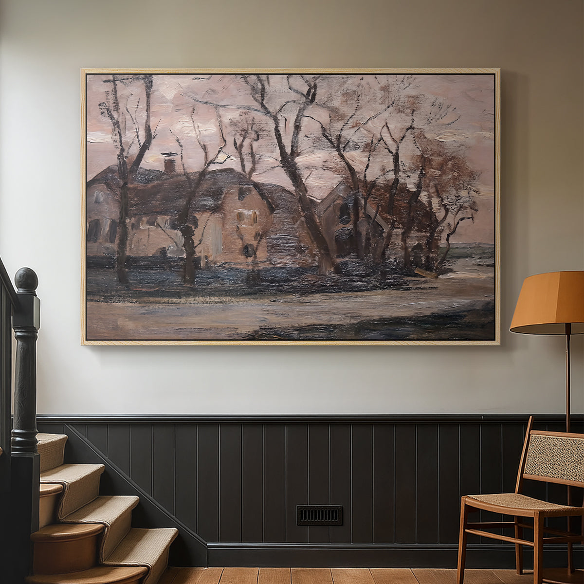 Farm near Duivendrecht in the Evening, c. 1905 - Floater Framed Canvas Print