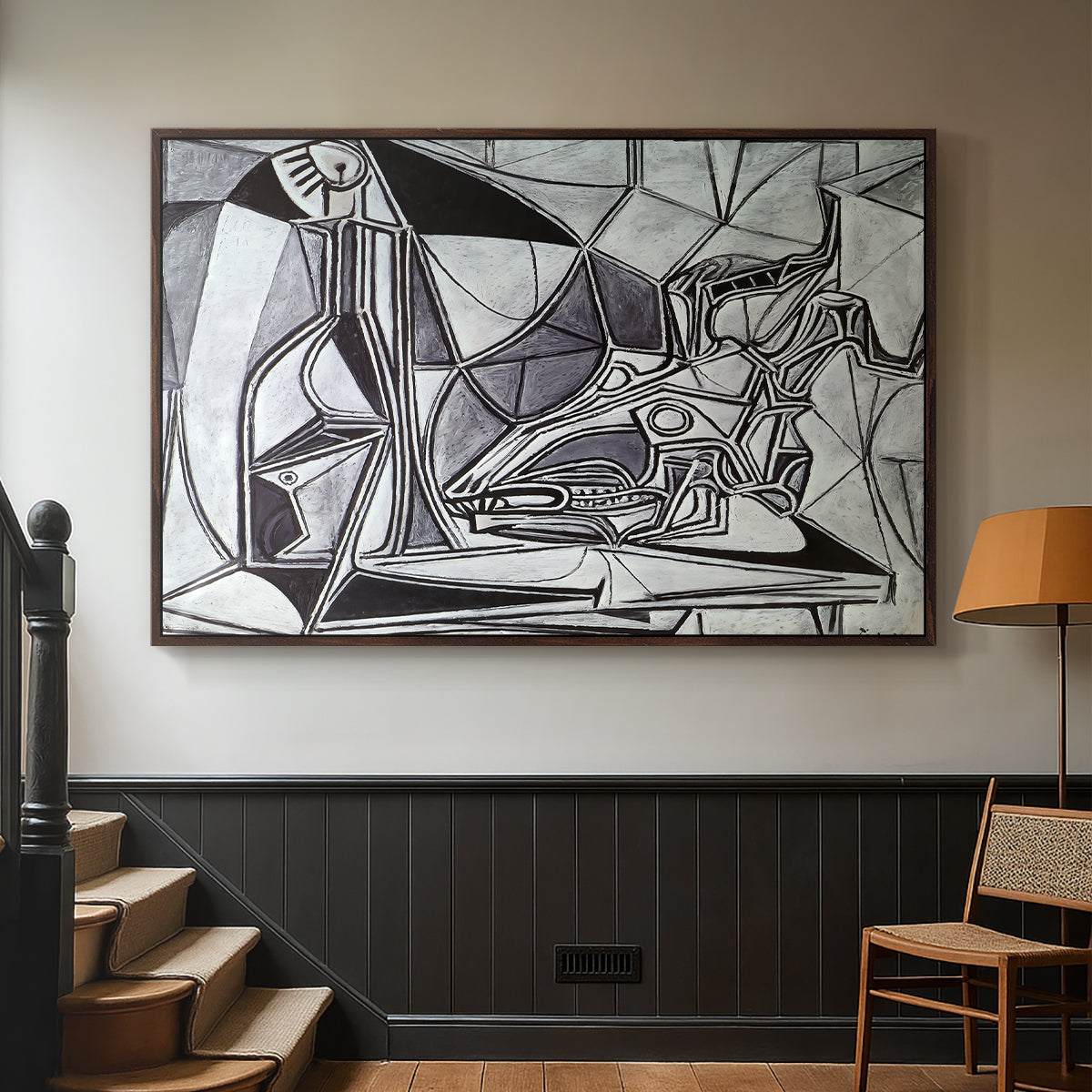 Goat's Skull, Bottle and Candle, 1952 - Floater Framed Canvas Print