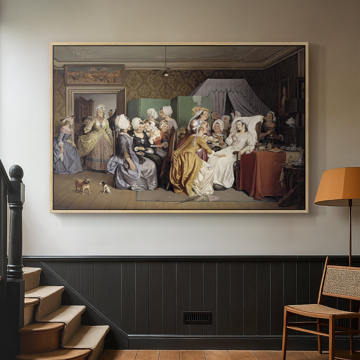 The Maternity Room (Scene from "Barselstuen"), 1845 - Floater Framed Canvas Print