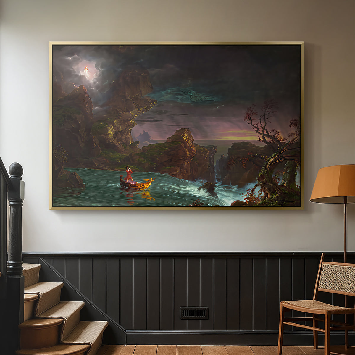 The Voyage of Life: Manhood, 1842 - Floater Framed Canvas Print