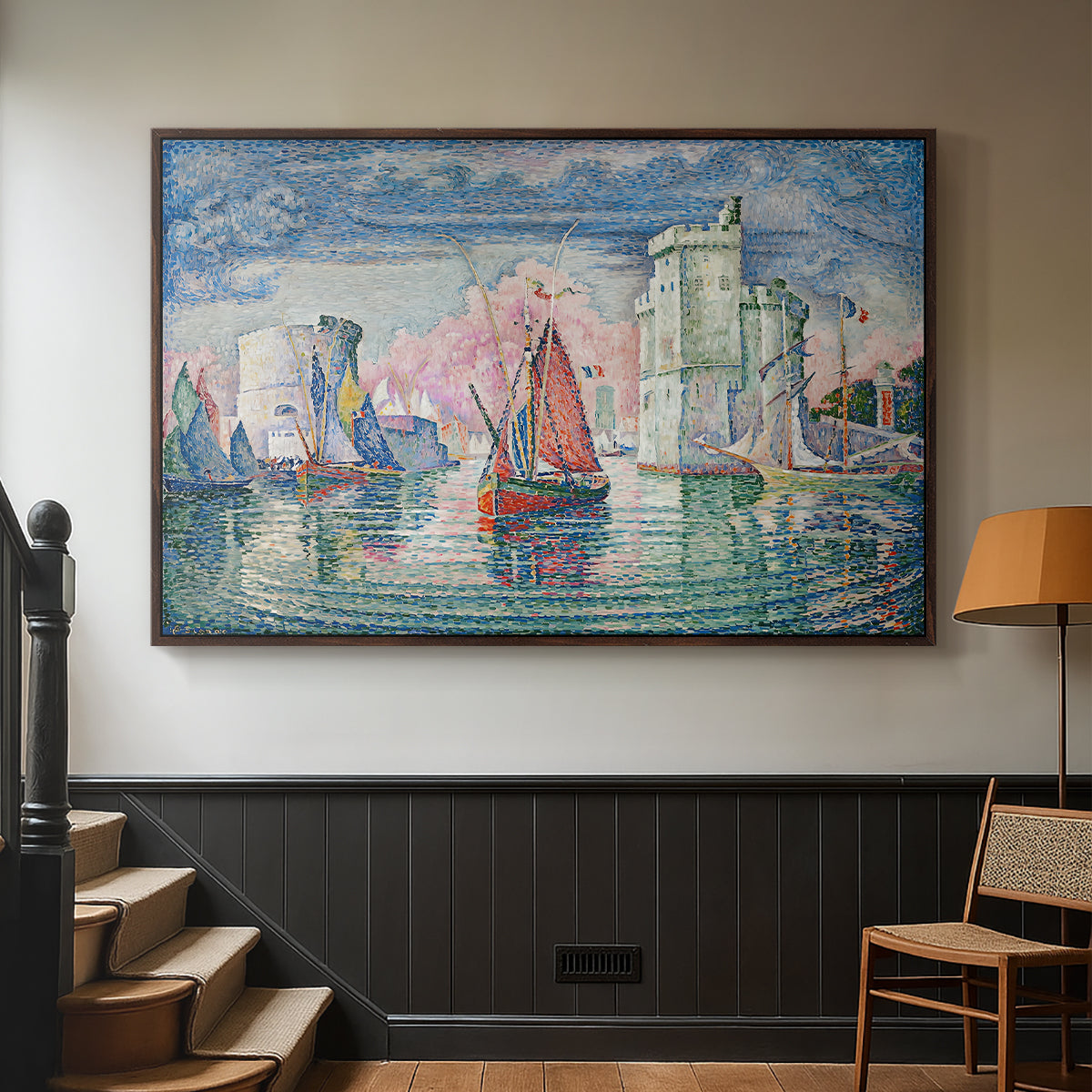 Entrance to the Port of La Rochelle, 1921 - Floater Framed Canvas Print