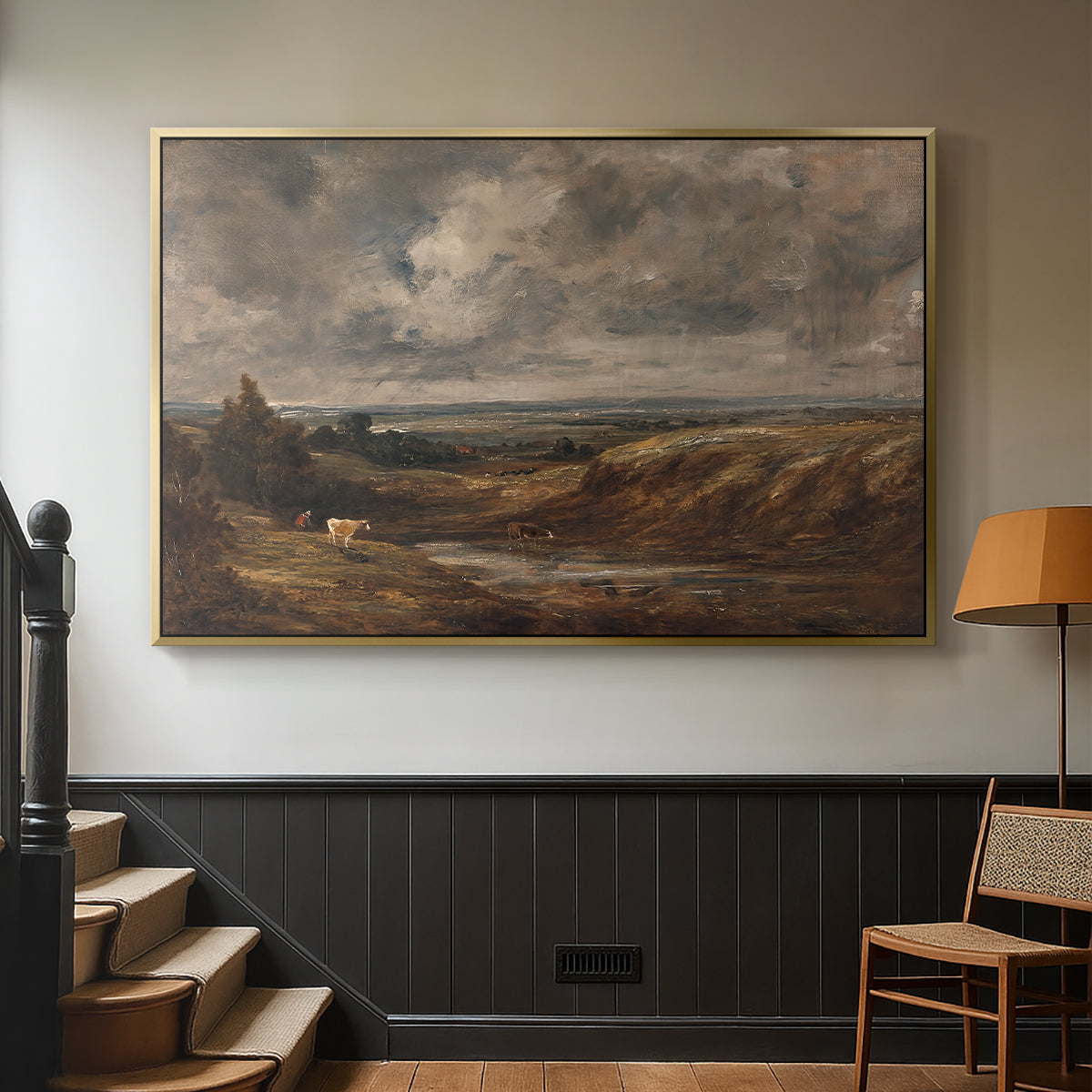 Hampstead Heath, 1825 - Floater Framed Canvas Print