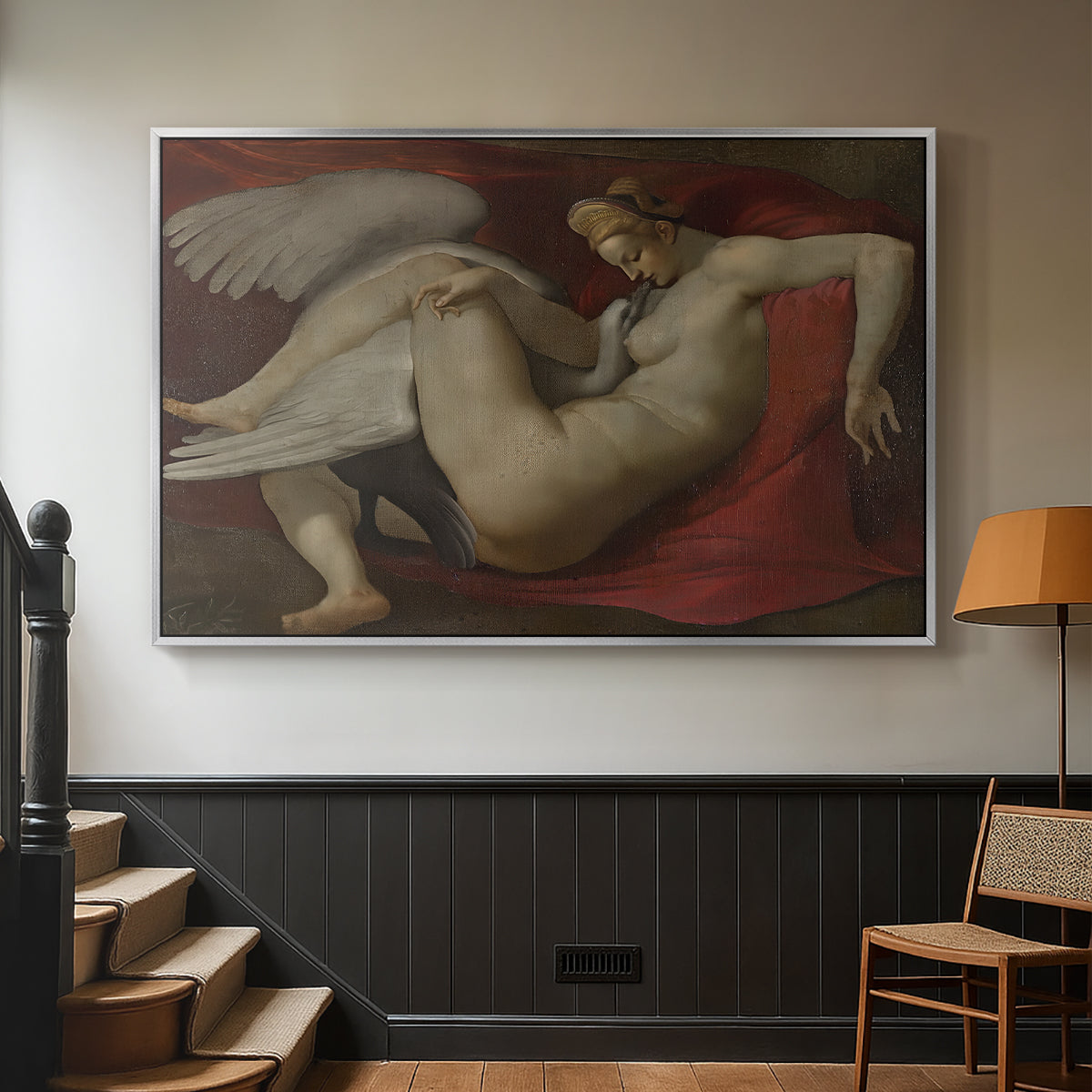Leda and the Swan (16th-Century Version), c. 1530 - Floater Framed Canvas Print