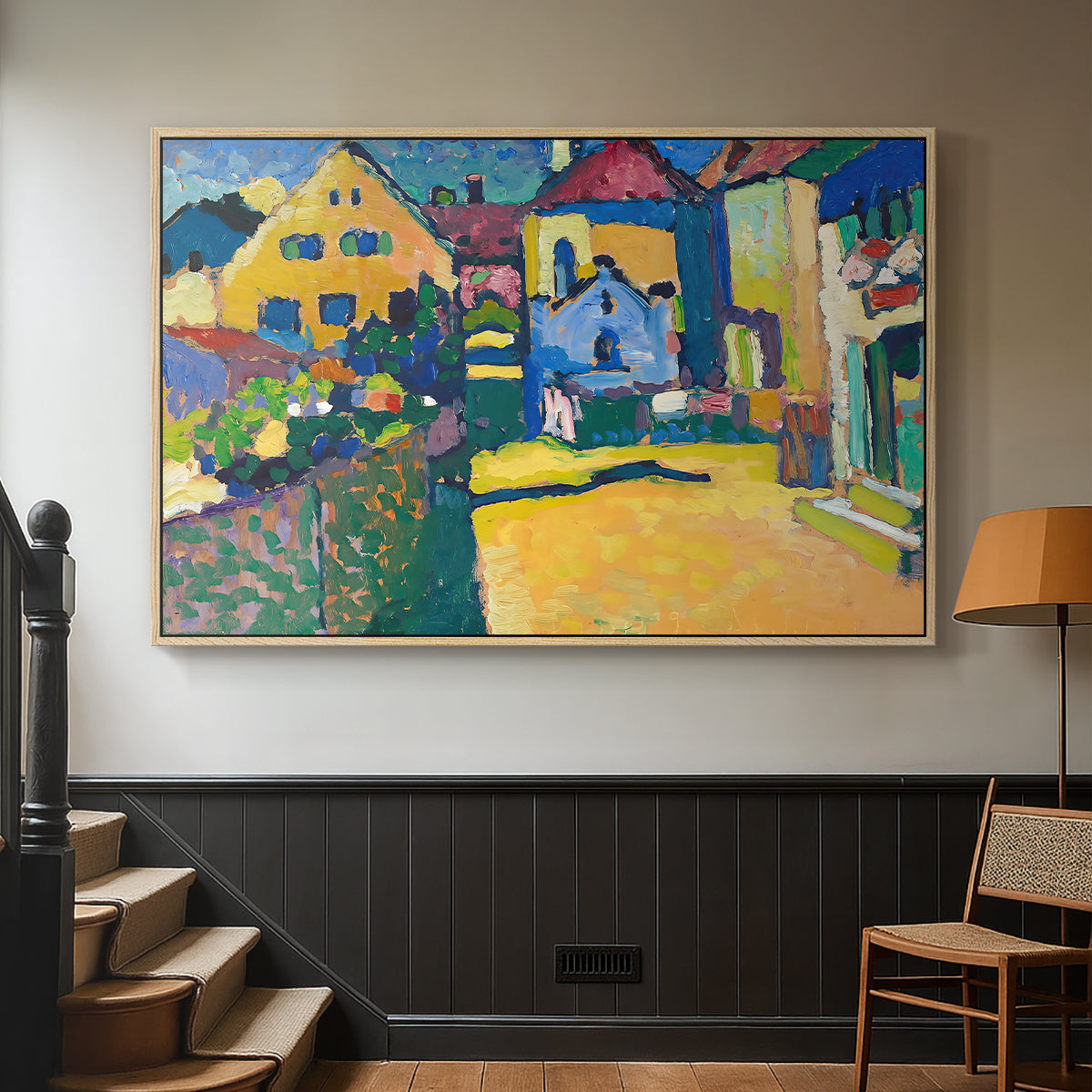 Green Lane in Murnau, 1909 - Floater Framed Canvas Print