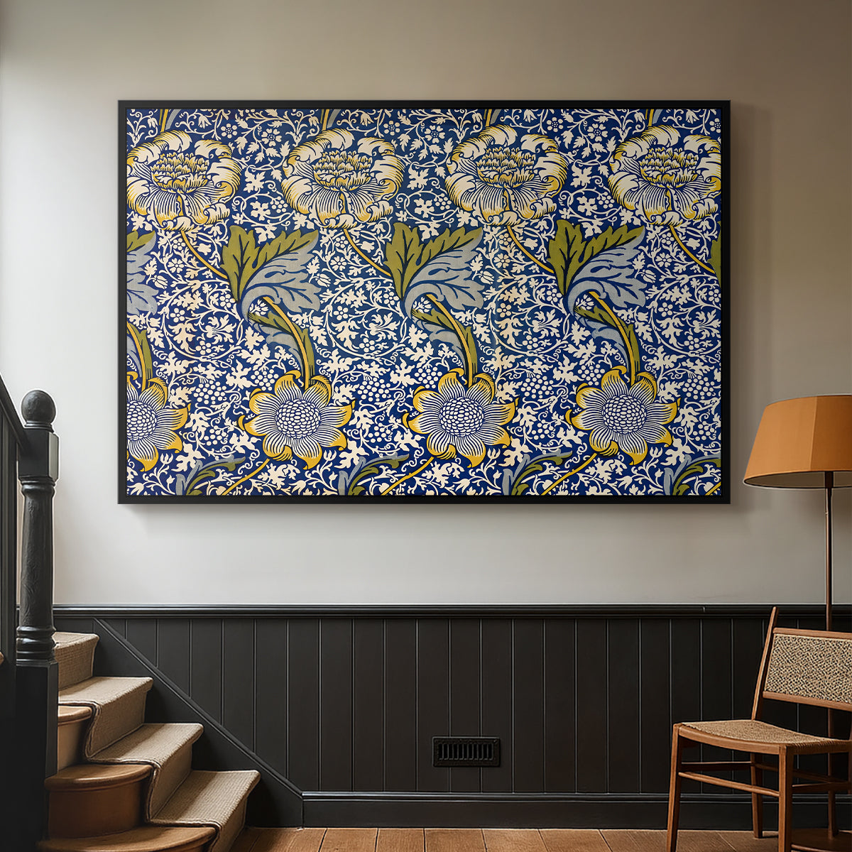 Kennet - Indigo/Gold, 1883 - Floater Framed Canvas Print