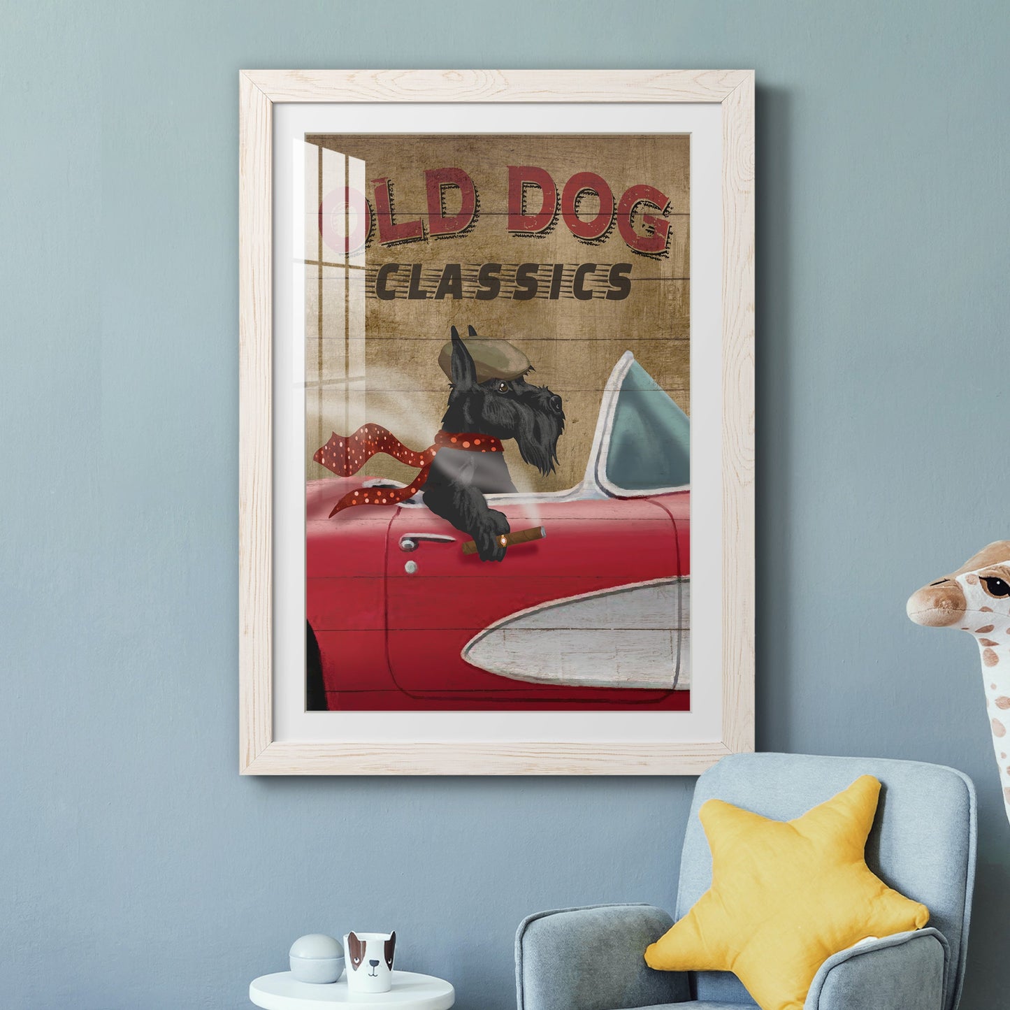 Old Dog Classics - Premium Framed Print - Distressed Barnwood Frame - Ready to Hang