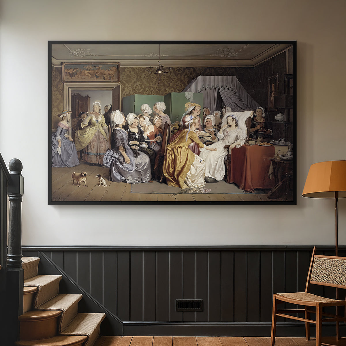 The Maternity Room (Scene from "Barselstuen"), 1845 - Floater Framed Canvas Print