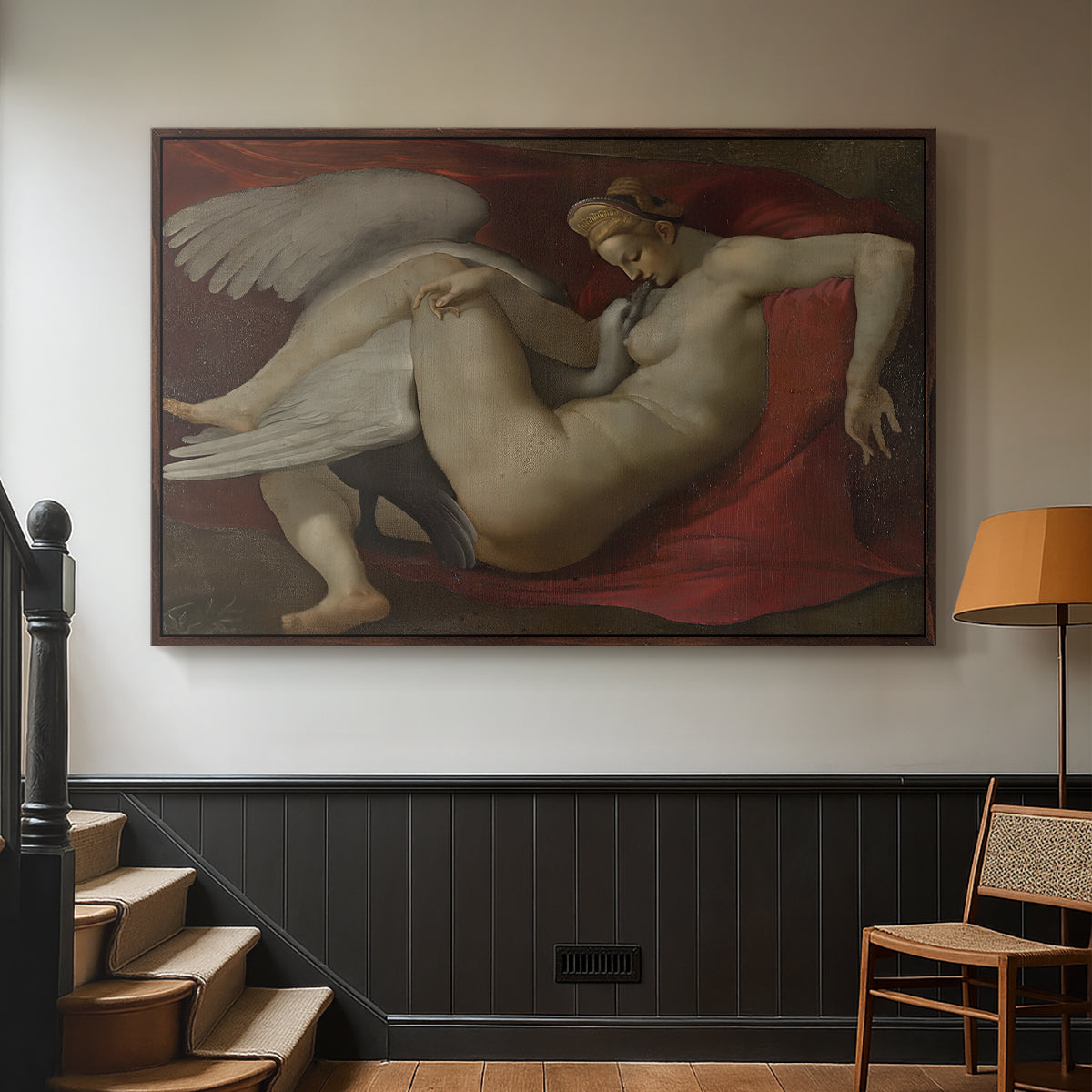 Leda and the Swan (16th-Century Version), c. 1530 - Floater Framed Canvas Print