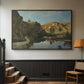 River Landscape with Cliffs, c. 1850-1860 - Floater Framed Canvas Print