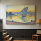 The Port at Sunset, Opus 236, Saint Tropez, 1892 - Floater Framed Canvas Print