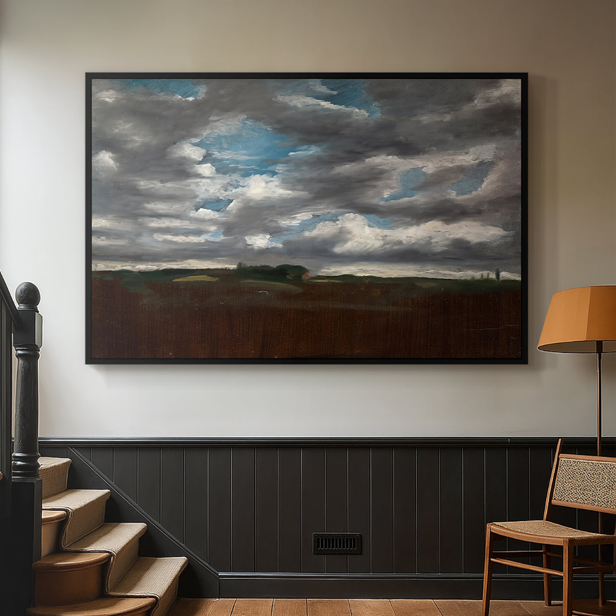 Extensive Landscape with Grey Clouds, c. 1821-1822 - Floater Framed Canvas Print
