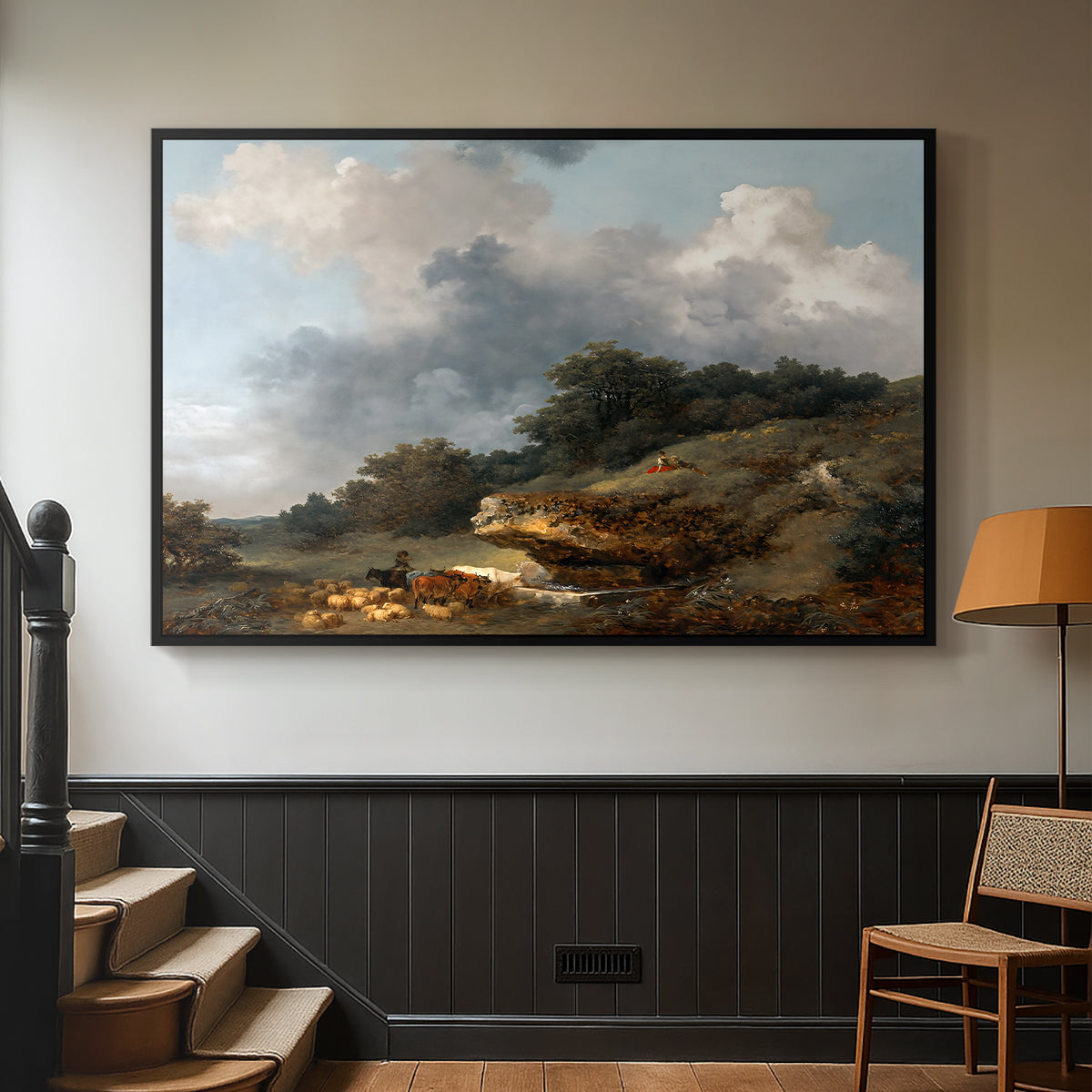 The Watering Place, c. 1765 - Floater Framed Canvas Print