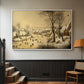 Winter Landscape with Skaters and Bird Trap, 1565 - Floater Framed Canvas Print