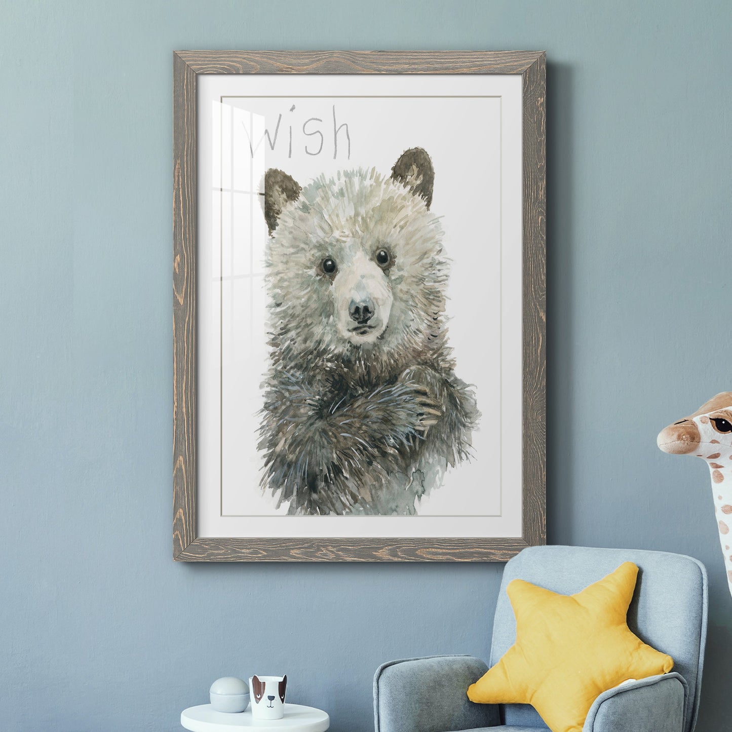 Forest Fur Baby Bear - Premium Framed Print - Distressed Barnwood Frame - Ready to Hang