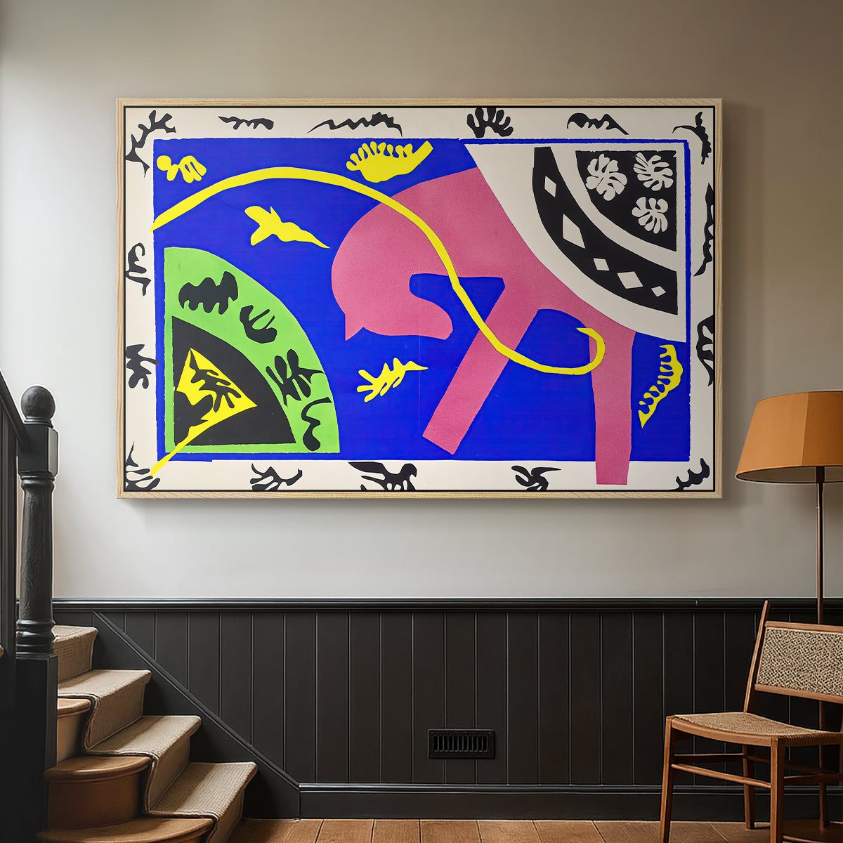 The Horse, the Rider and the Clown, from Jazz, 1947 - Floater Framed Canvas Print