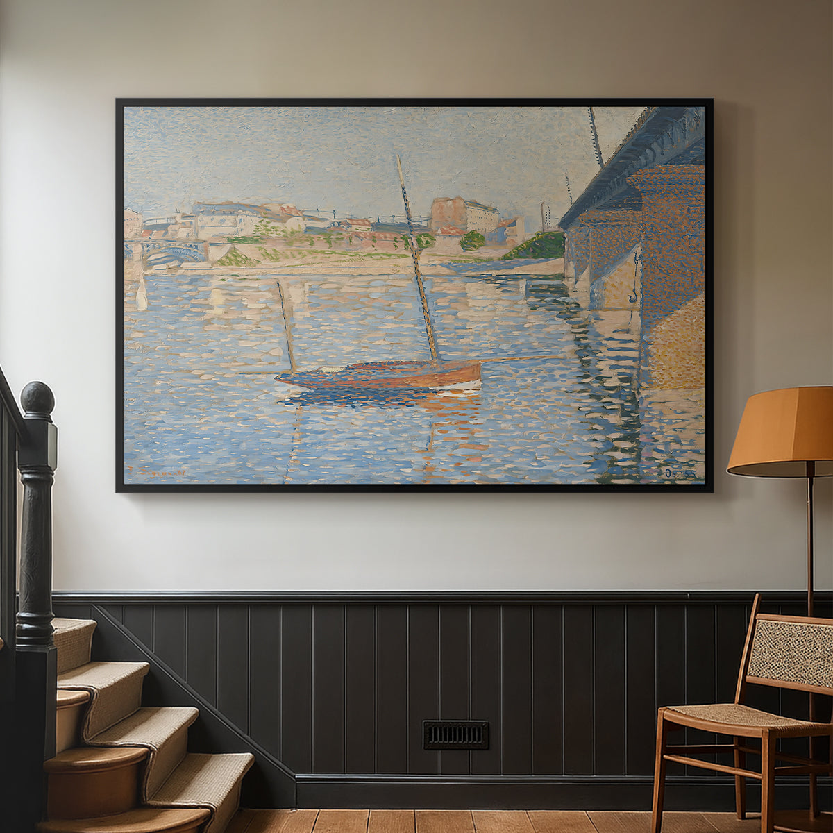 Le Clipper, Asnières, 1887 - Floater Framed Canvas Print