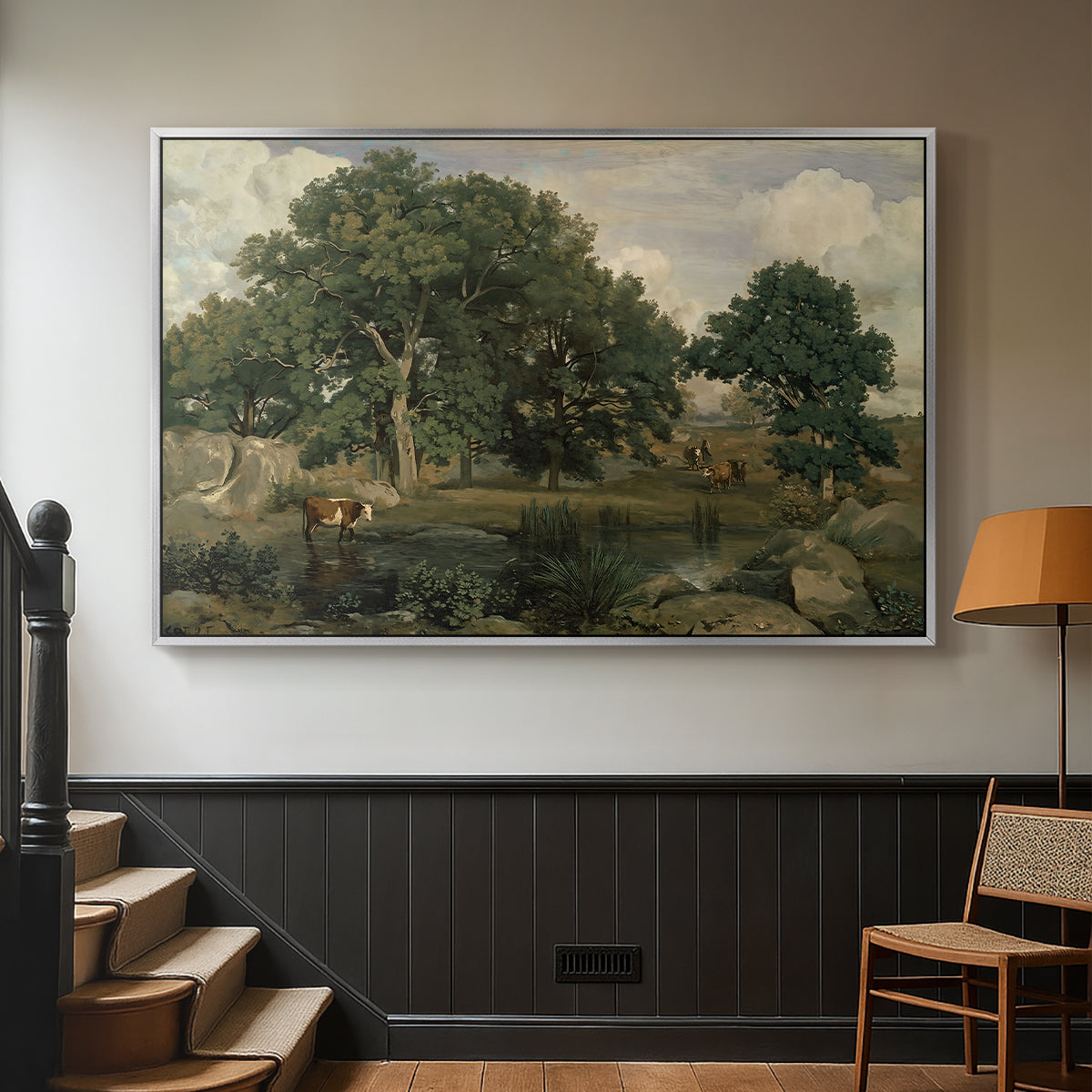 Forest of Fontainebleau, 1846 - Floater Framed Canvas Print