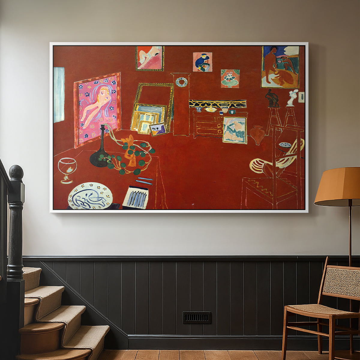 The Red Studio (L'Atelier Rouge), 1911 - Floater Framed Canvas Print