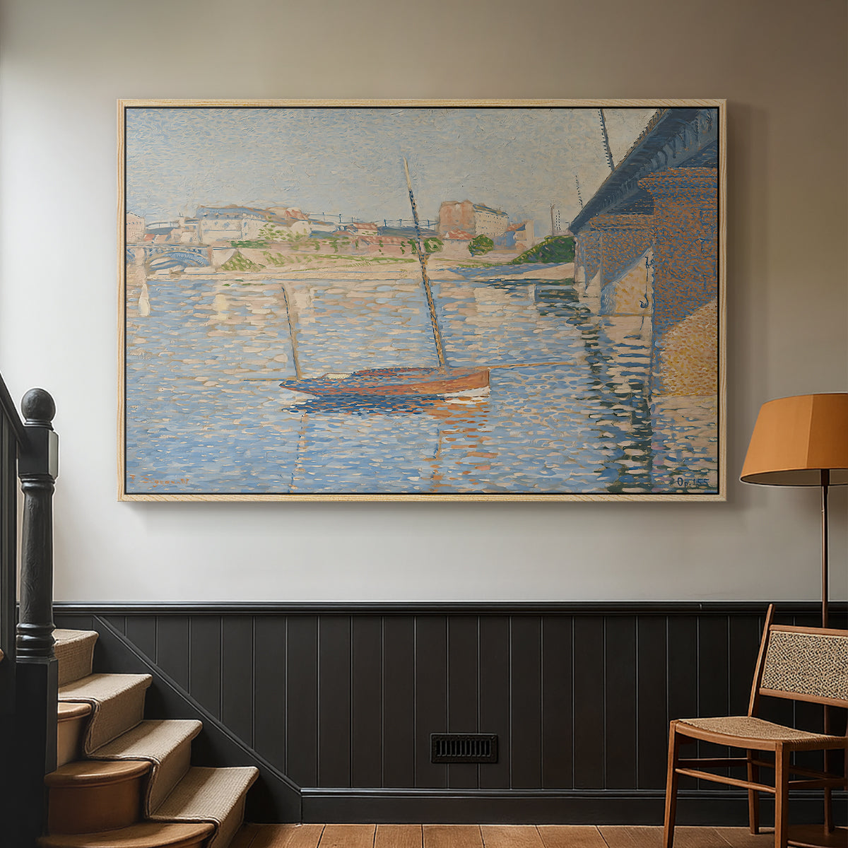 Le Clipper, Asnières, 1887 - Floater Framed Canvas Print