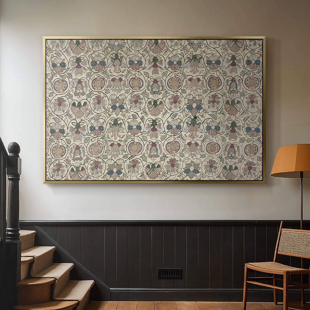 Long Cushion Cover (Printed Textile), c. 1600 - Floater Framed Canvas Print