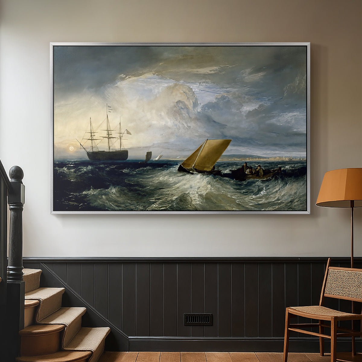Sheerness as Seen from the Nore, 1808 - Floater Framed Canvas Print