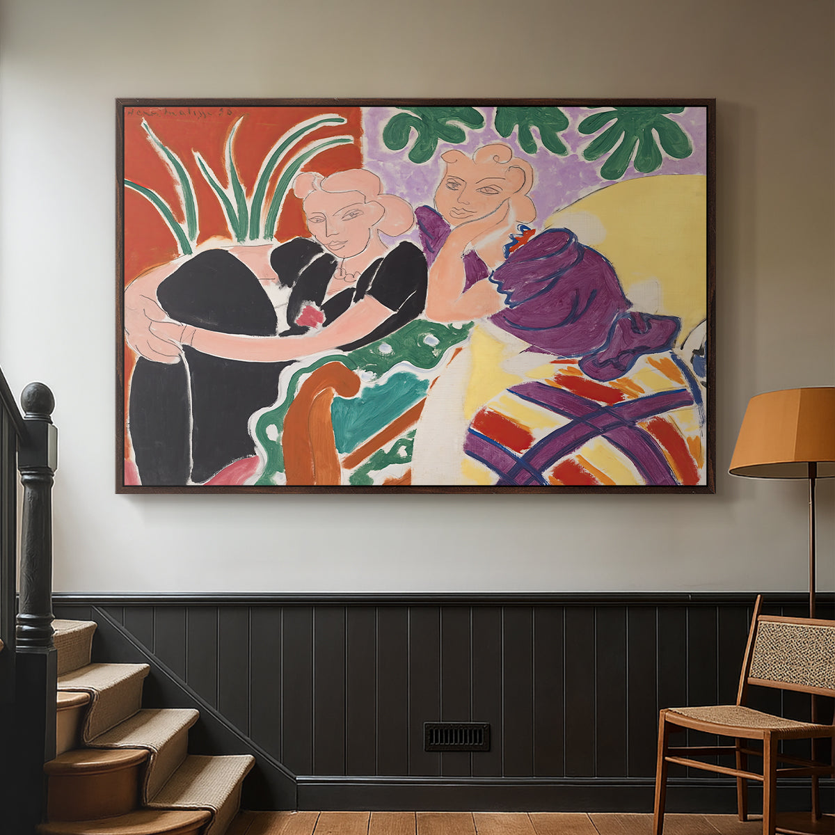 The Conversation, 1938 - Floater Framed Canvas Print