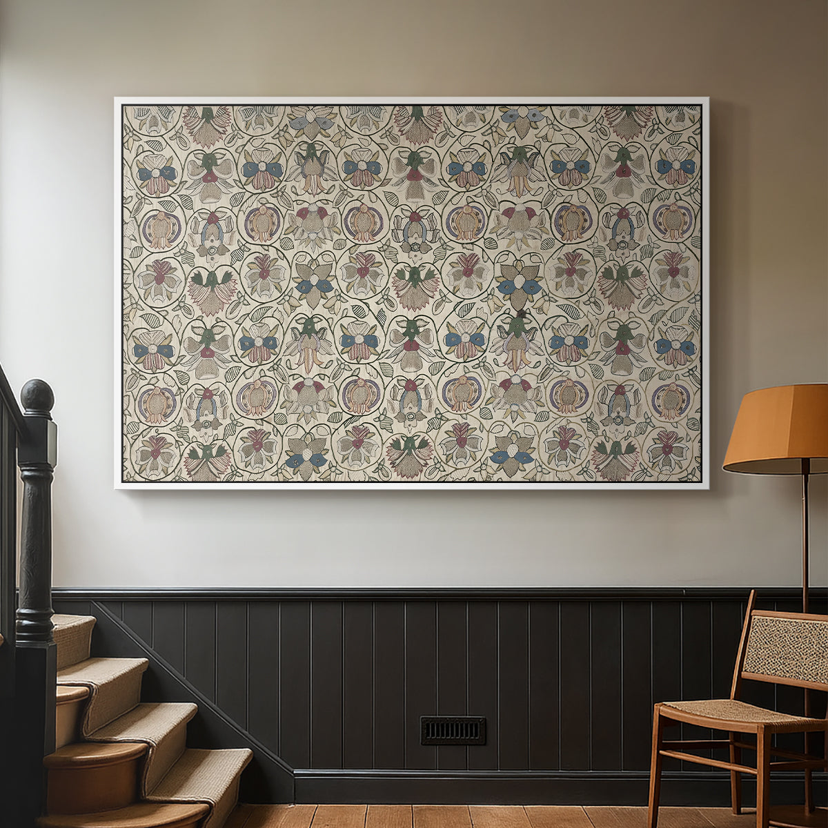 Long Cushion Cover (Printed Textile), c. 1600 - Floater Framed Canvas Print