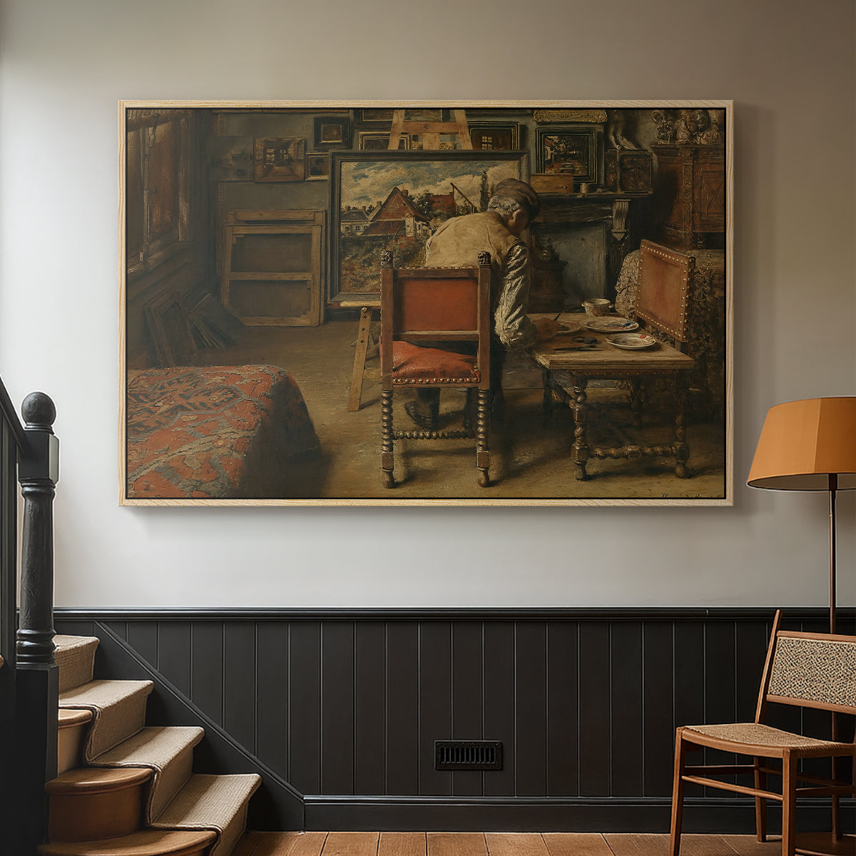 The Retoucher (The Restorer), 1876 - Floater Framed Canvas Print