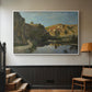 River Landscape with Cliffs, c. 1850-1860 - Floater Framed Canvas Print