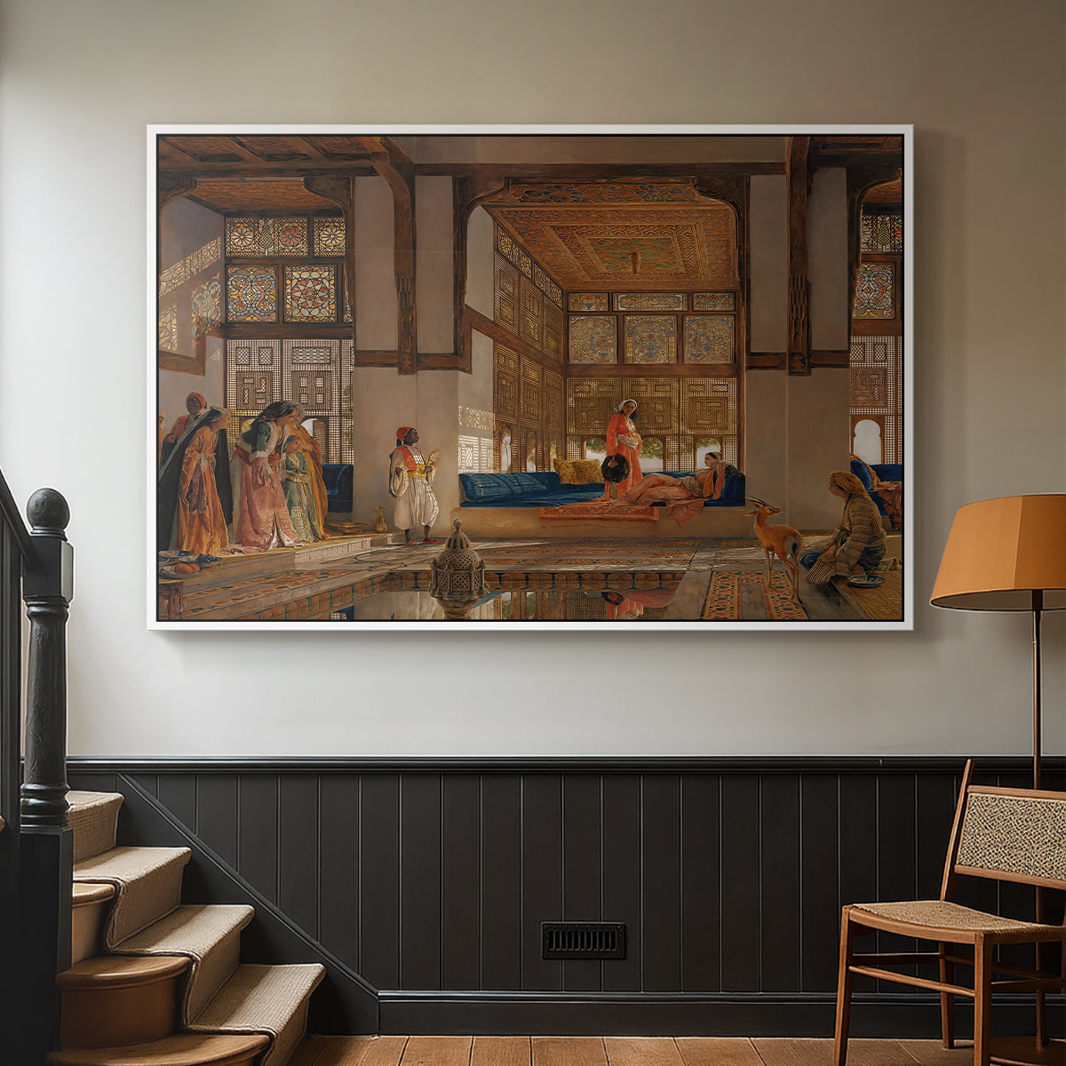 A Lady Receiving Visitors (The Reception), 1873 - Floater Framed Canvas Print