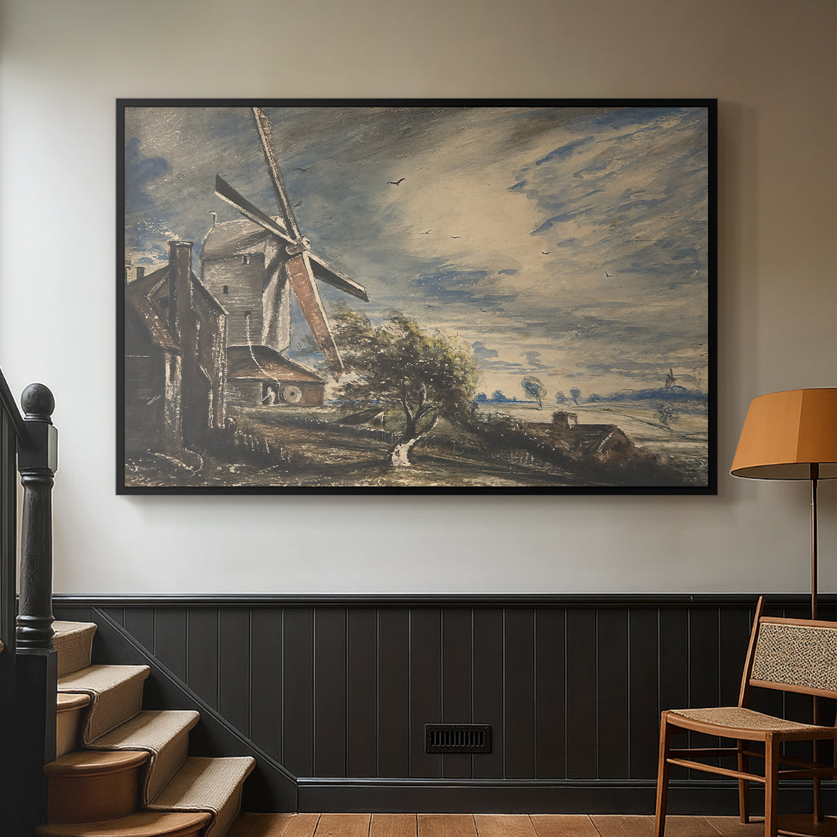 A Mill Near Colchester, c. 1833 - Floater Framed Canvas Print