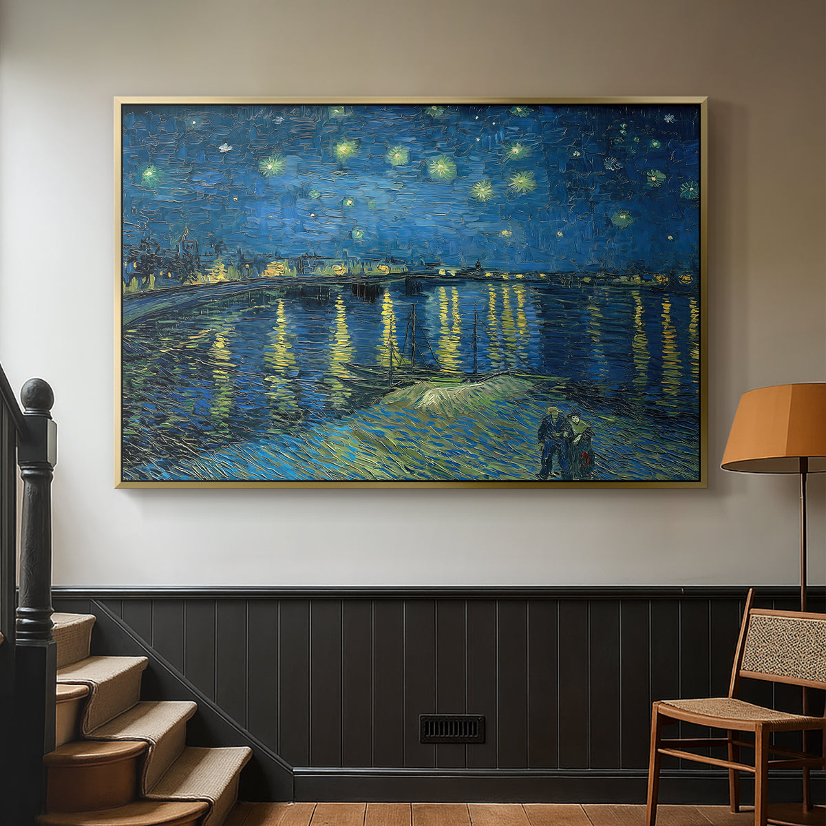 Starry Night Over the Rhône, 1888 - Floater Framed Canvas Print