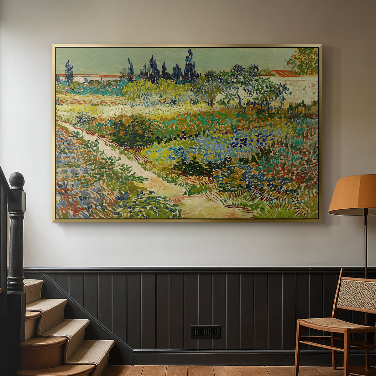 Garden at Arles, 1888 - Floater Framed Canvas Print