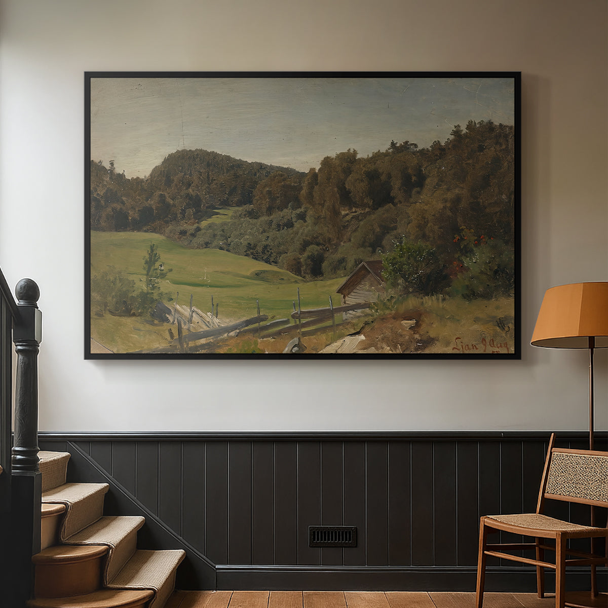 Landscape at Ljan, 1858 - Floater Framed Canvas Print