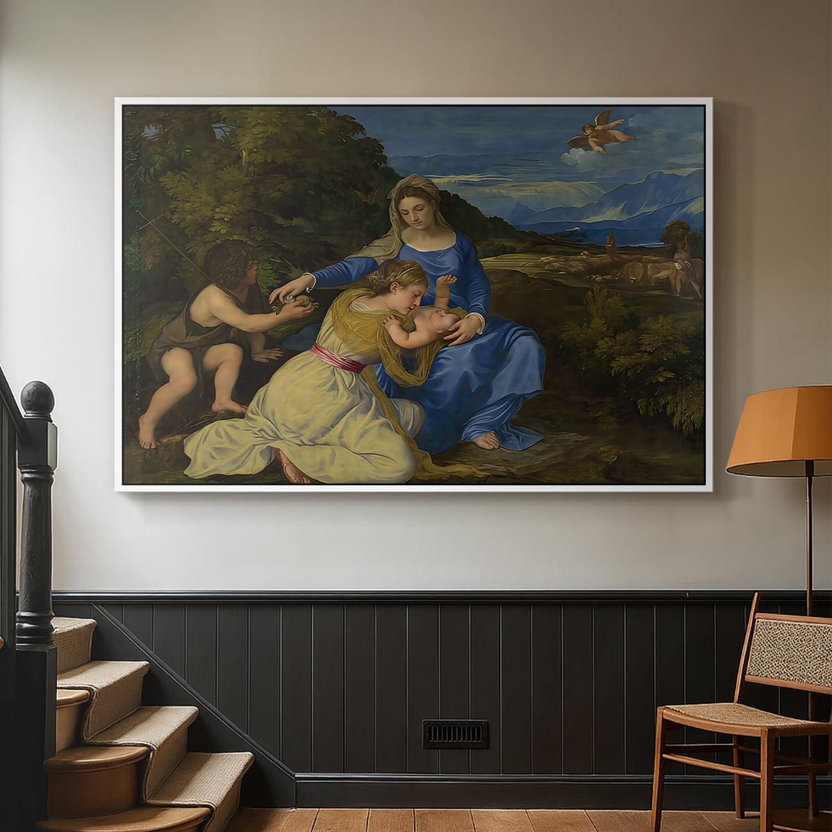 The Aldobrandini Madonna, 1532 - Floater Framed Canvas Print
