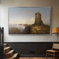 Italian Coast Scene with Ruined Tower, 1838 - Floater Framed Canvas Print