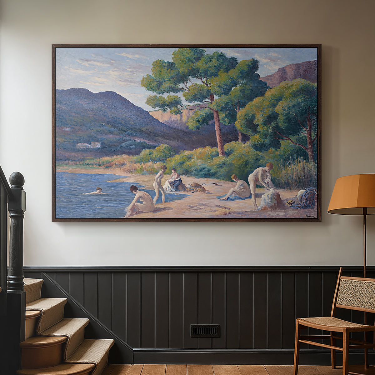Bathers in Saint-Tropez, c. 1909 - Floater Framed Canvas Print